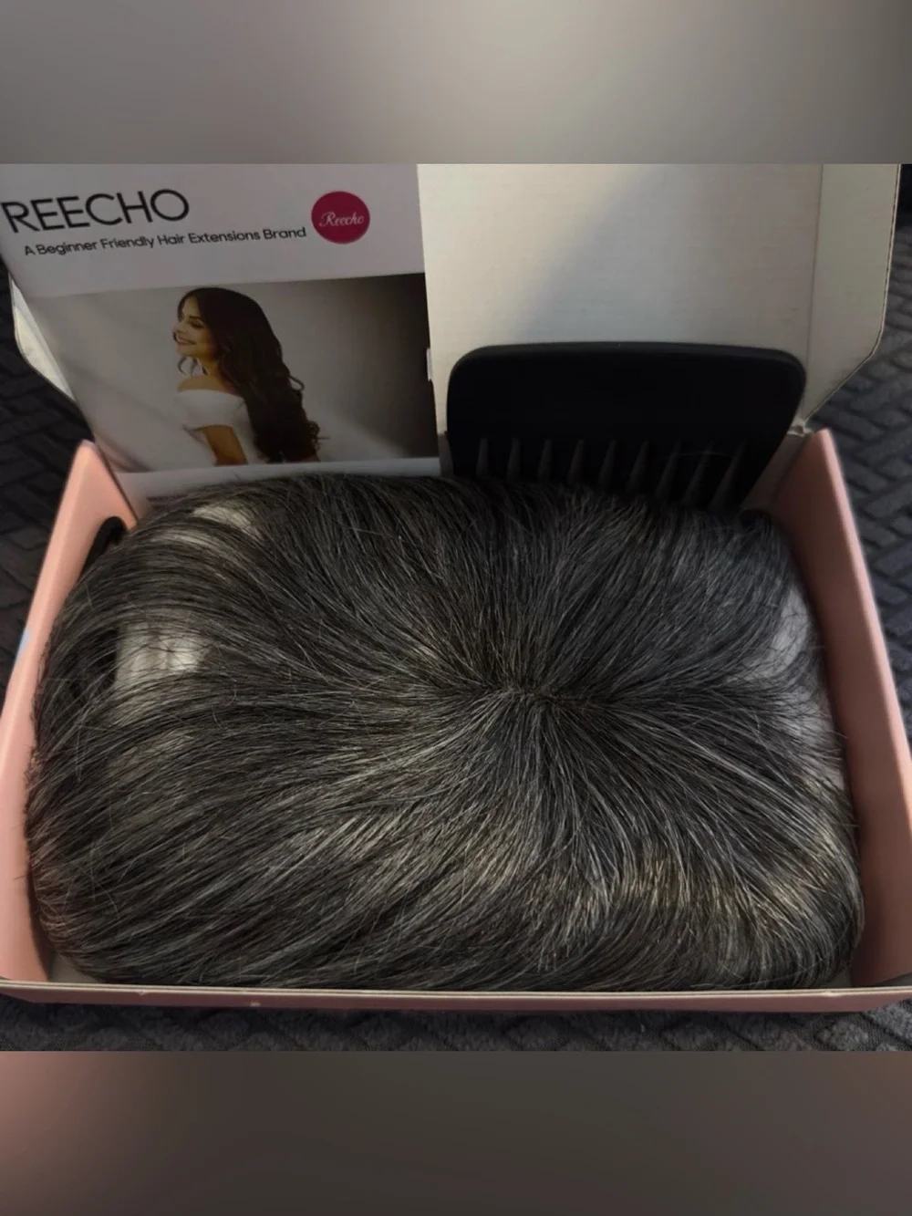 REECHO Hair Toppers for Women Real Human Hair, Dark Grey black
